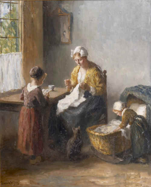 Bernard de Hoog 1866 - 1943 " Larens Interieur"